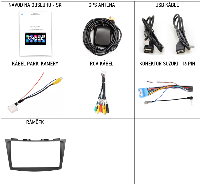 SK Prislusenstvo pre autorádio Bmode BEV19 pre Suzuki Swift s CarPlay AndroidAuto - evtech.sk